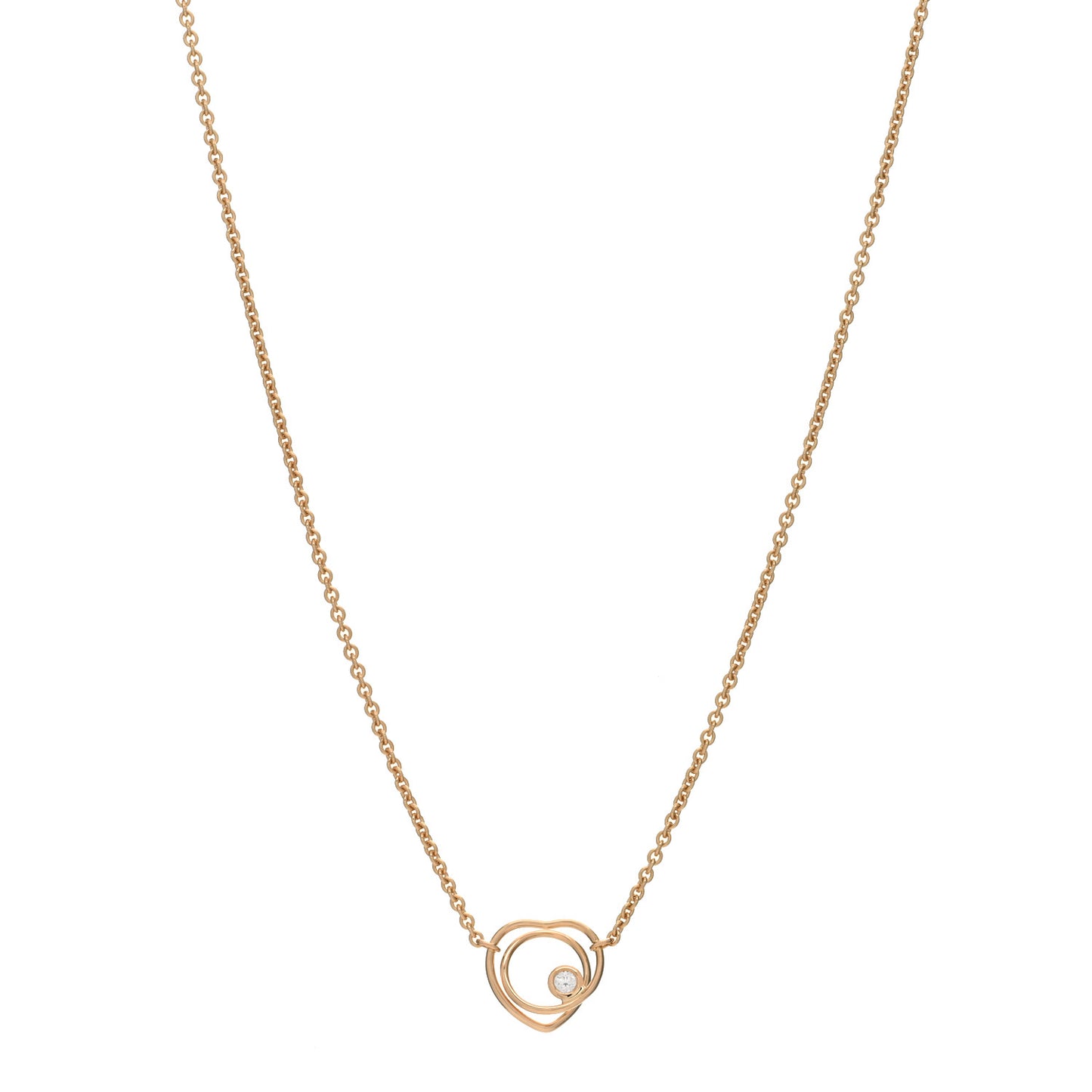 18K Rose Gold Diamond TPM Vertige Coeur Necklace ST