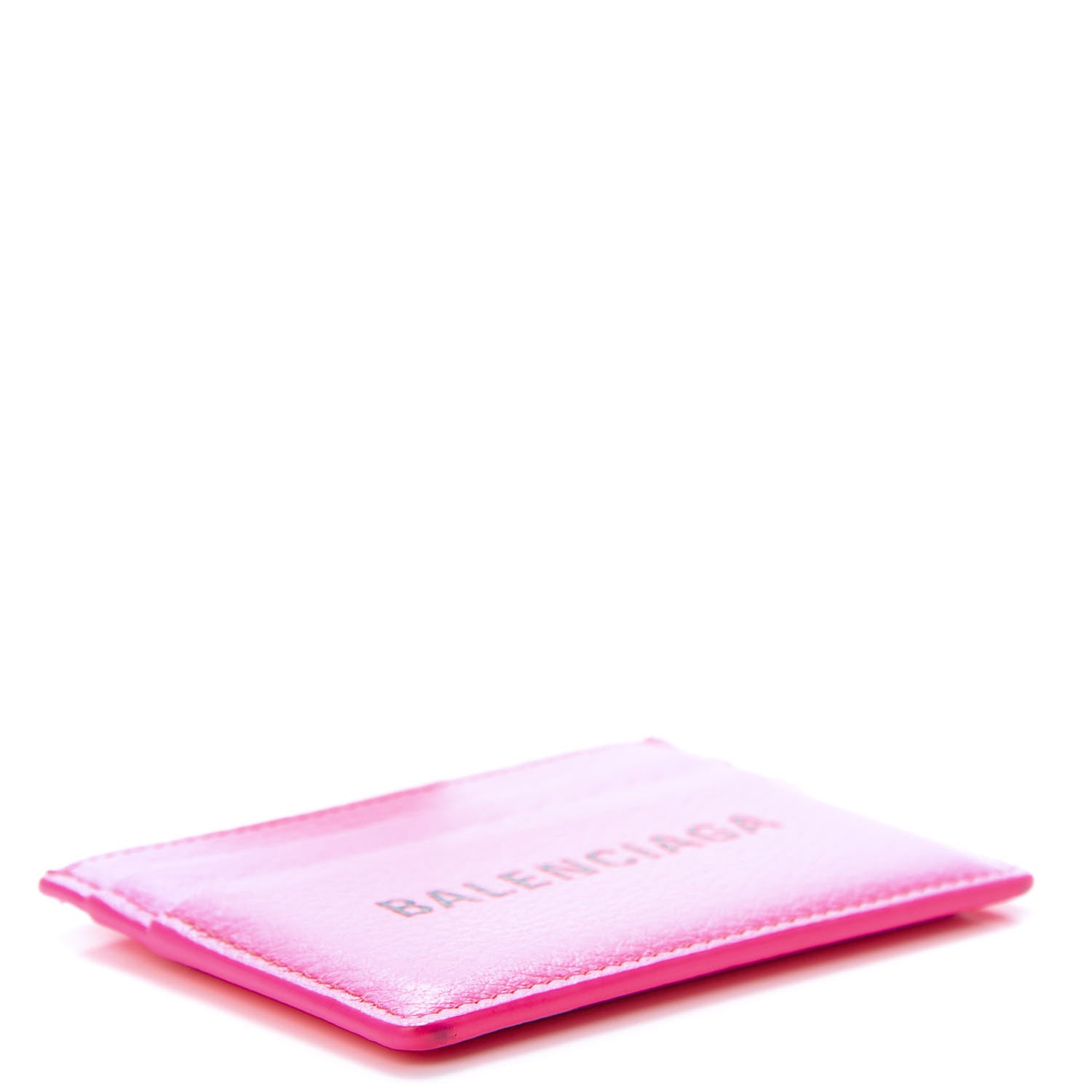 Balenciaga Calfskin Logo Everyday Multi Card Case Acid Pink Black 4 of 11