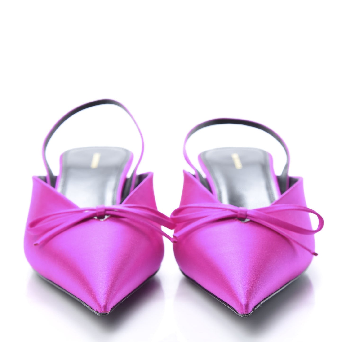 Satin Pointed Toe Knife Slingback 40mm Mules 41 Rose Fuchsia
