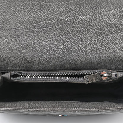 Saint Laurent Sheepskin Matelasse Chevron Monogram Medium College Bag Light Coal 4 of 4