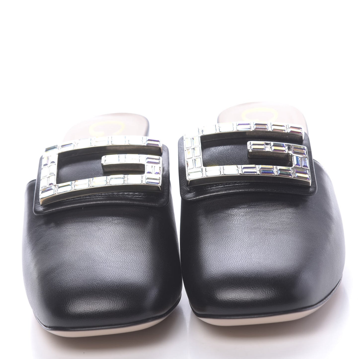 Malaga Kid Crystal Square G Madelyn Mules 36.5 Black