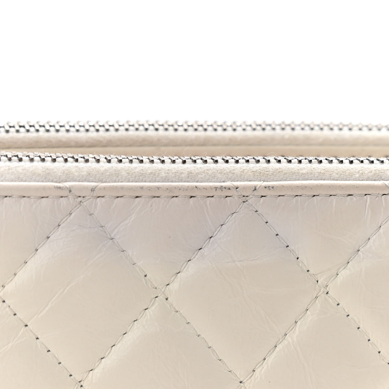 Chanel Aged Calfskin Quilted Small Gabrielle Clutch With Chain White Black 13 of 16