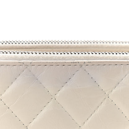 Chanel Aged Calfskin Quilted Small Gabrielle Clutch With Chain White Black 13 of 16