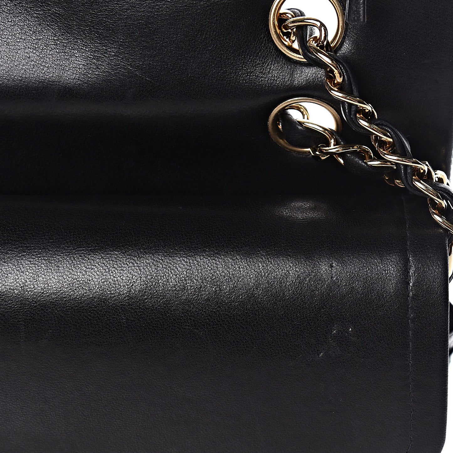 Lambskin Quilted Medium Double Flap Black