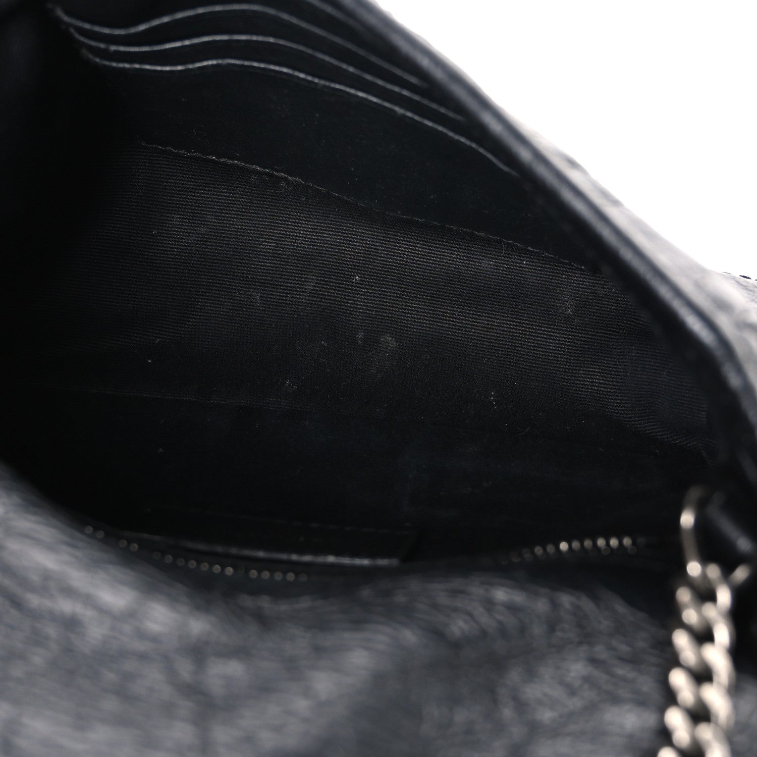 Saint Laurent Crinkled Calfskin Matelasse Monogram Niki Chain Wallet Black 4 of 10