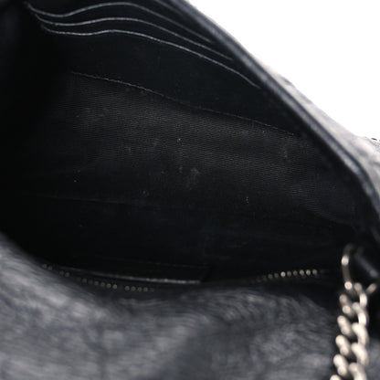 Saint Laurent Crinkled Calfskin Matelasse Monogram Niki Chain Wallet Black 4 of 10