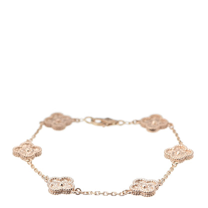 Van Cleef & Arpels 18K Rose Gold 6 Motifs Sweet Alhambra Bracelet 1 of 6