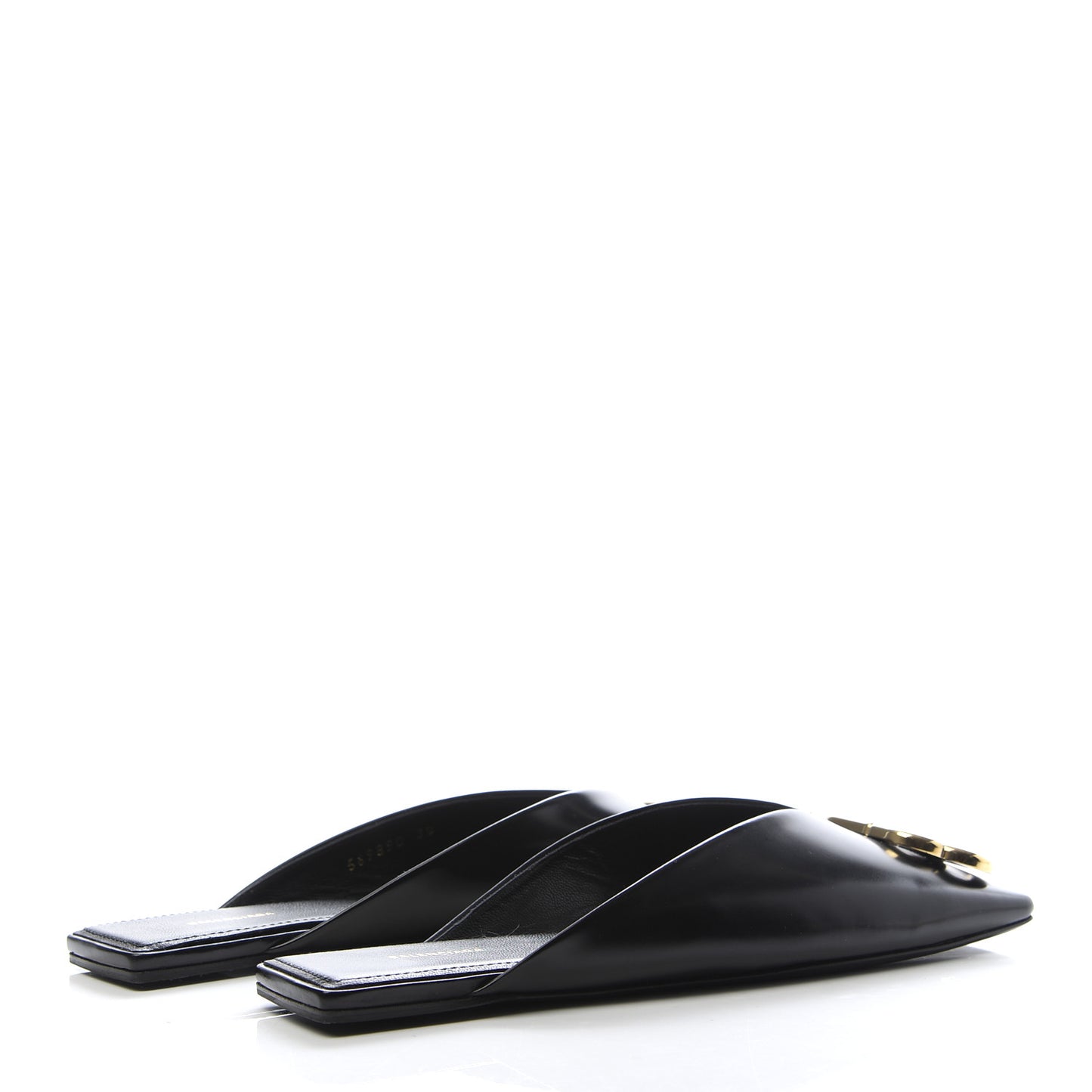 Soft Calfskin Double Square BB 5mm Mules 38 Black