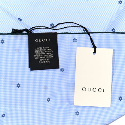 Gucci Cotton Popeline Flower Pocket Square Blue 3 of 4