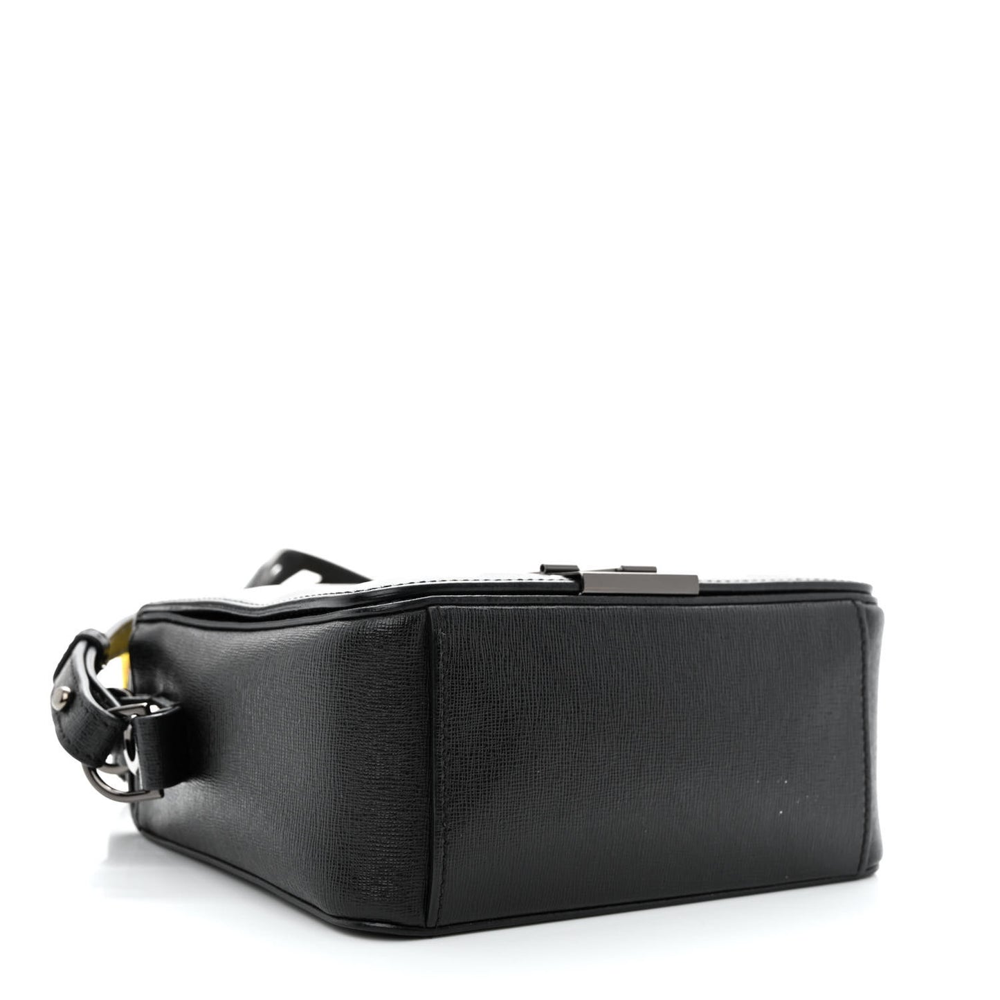 Calfskin Diag Flap Bag Black White
