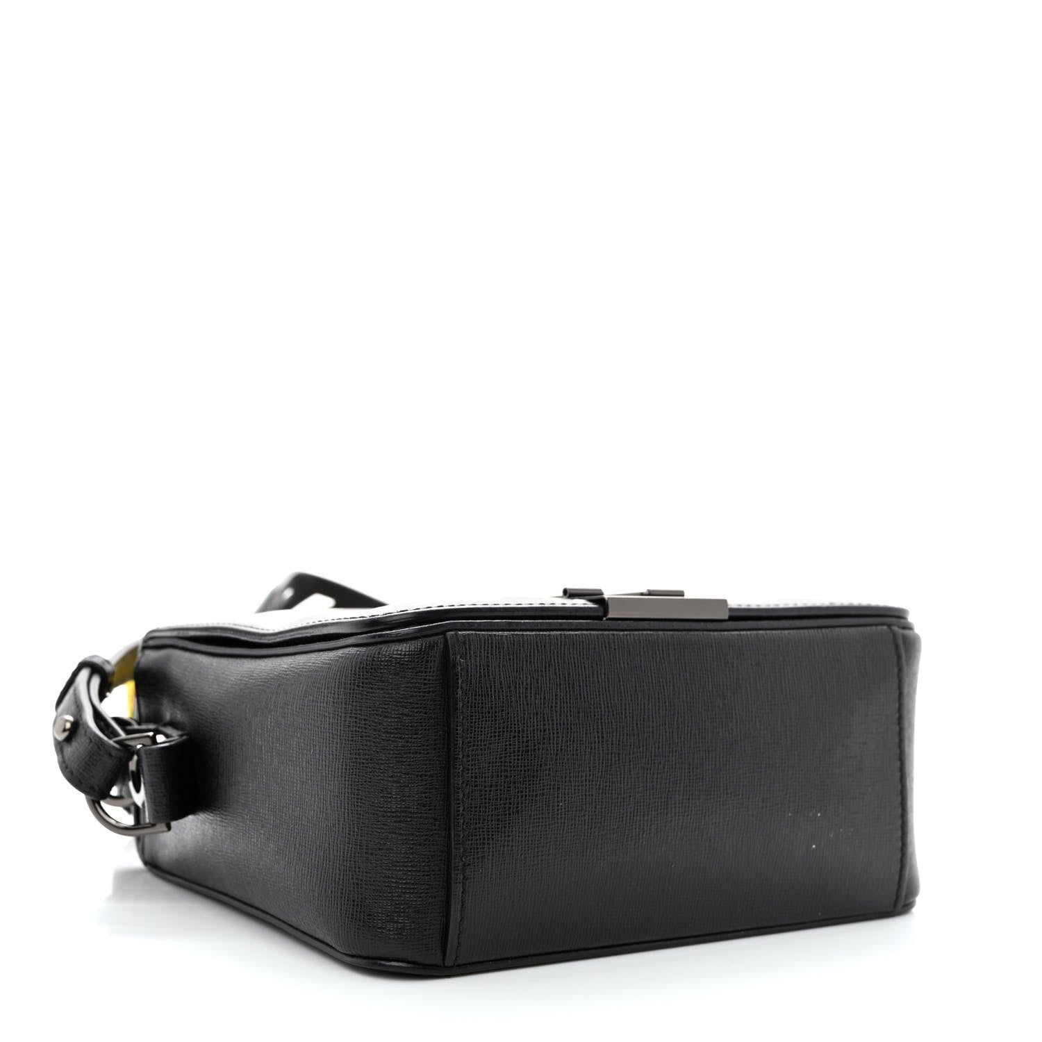 Off-White Calfskin Diag Flap Bag Black White 4 of 15