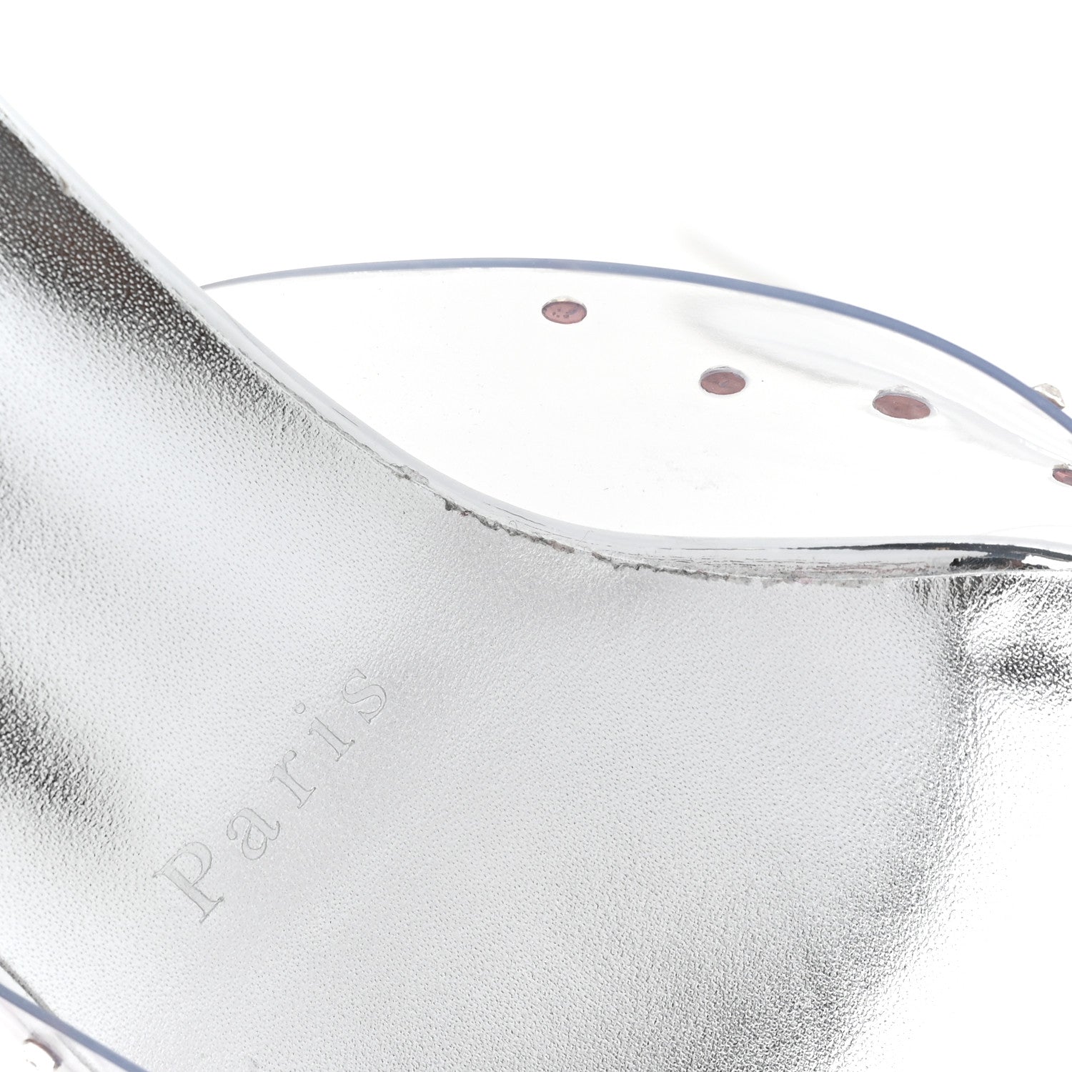 Christian Louboutin PVC Crystal Degramule Strass 85 Mules 37.5 Silver 9 of 10