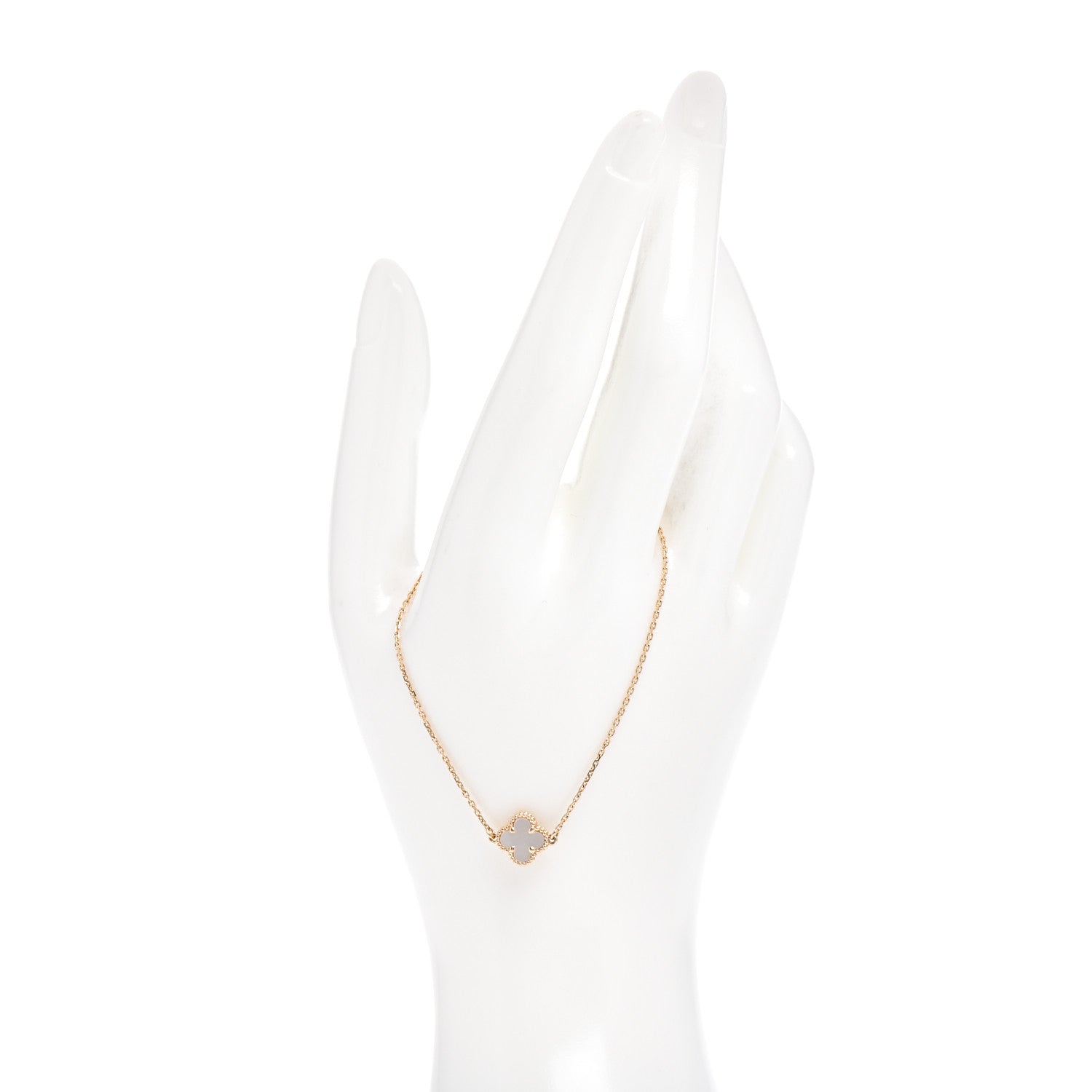 Van Cleef & Arpels 18K Yellow Gold Mother of Pearl Sweet Alhambra Bracelet 2 of 5