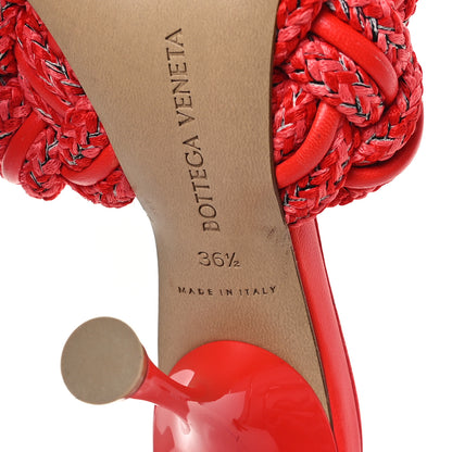 Bottega Veneta Lambskin Fabric Weave Intrecciato Dot Sandals 36.5 Bubble Gum Tomato 7 of 9