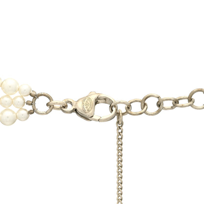 Chanel Crystal Pearl CC Short Necklace Golden White 4 of 5