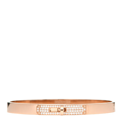 Hermes 18K Rose Gold Diamond PM Kelly Pave Bracelet SH 1 of 5