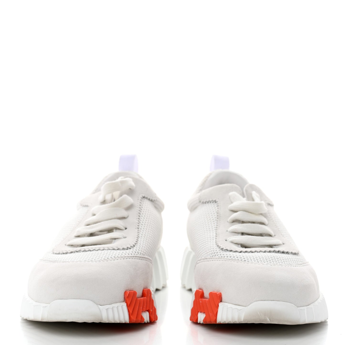Air Mesh Suede Goatskin Bouncing Sneakers 37 White Orange Pink