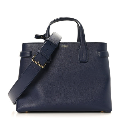 Burberry Derby Calfskin House Check Medium Banner Tote Ink Blue 1 of 8
