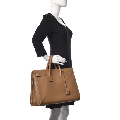 Saint Laurent Calfskin Large Sac de Jour Carryall Tan 2 of 8