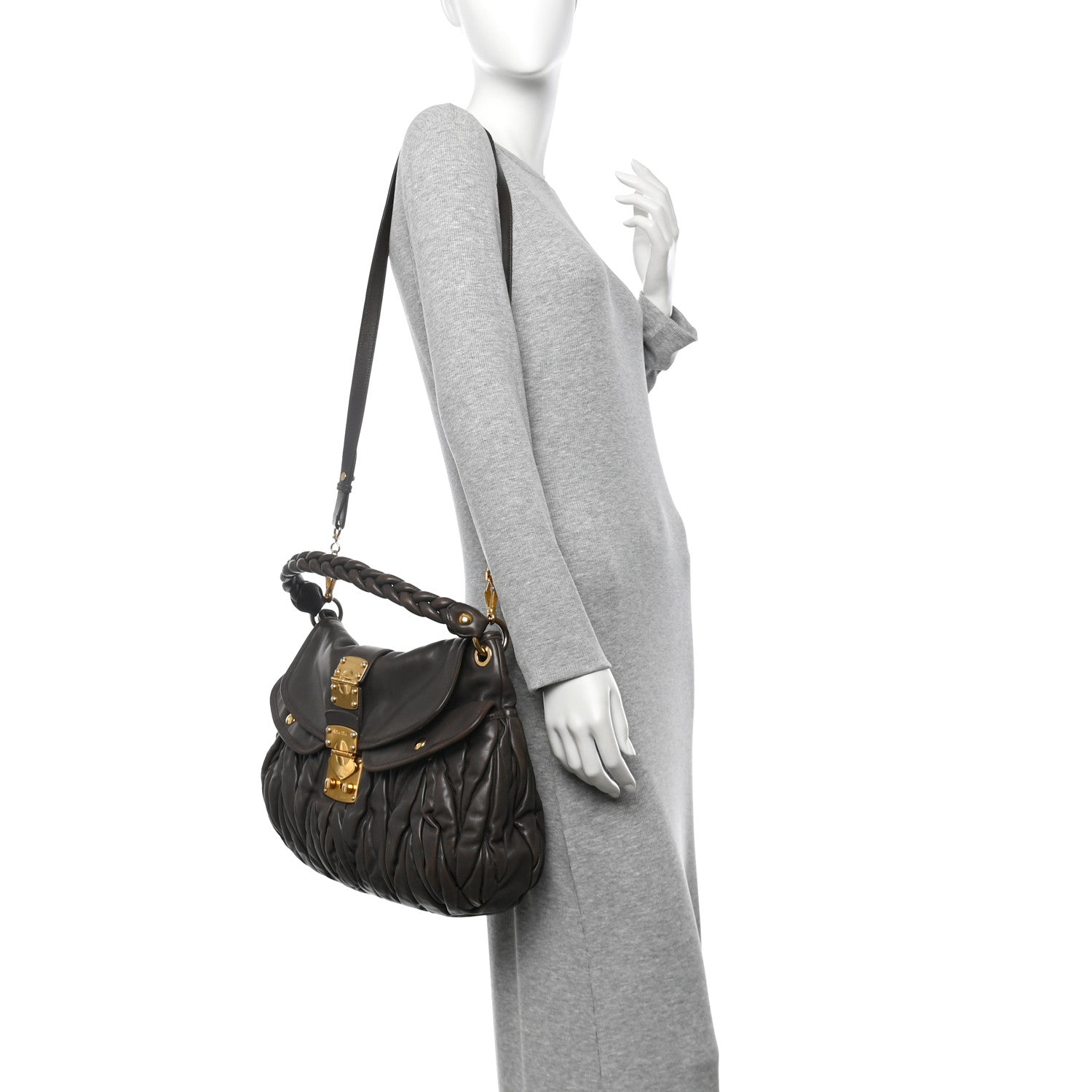 Miu Miu Nappa Matelasse Coffer Hobo Juta 2 of 12