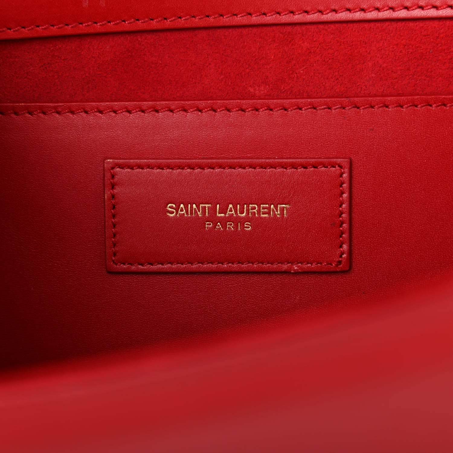 Saint Laurent Calfskin Classic Monogram Cassandre Clutch Rouge Orient 13 of 28