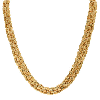 Roberto Coin 18K Yellow White Gold Diamond Appassionata Basket Weave Necklace 1 of 5
