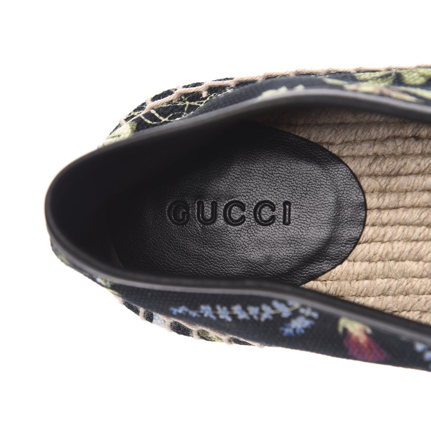 Canvas Flora Print Espadrilles 37.5 Black Multicolor
