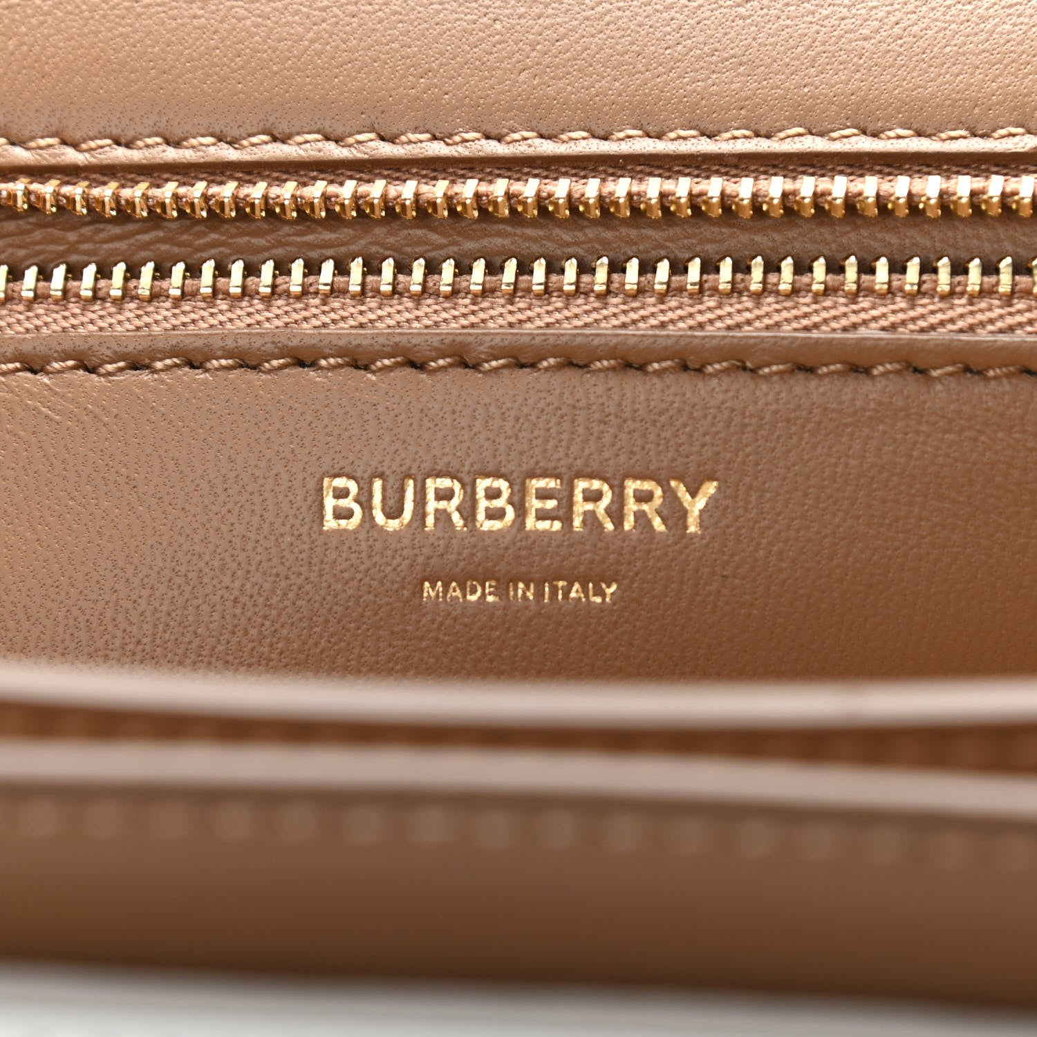 Burberry Smooth Calfskin Monogram Medium TB Bag Chalk White Camel 6 of 11