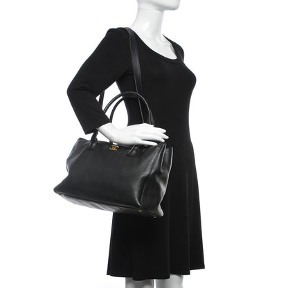 Chanel Calfskin Cerf Executive Shopper Tote Black 2 of 12