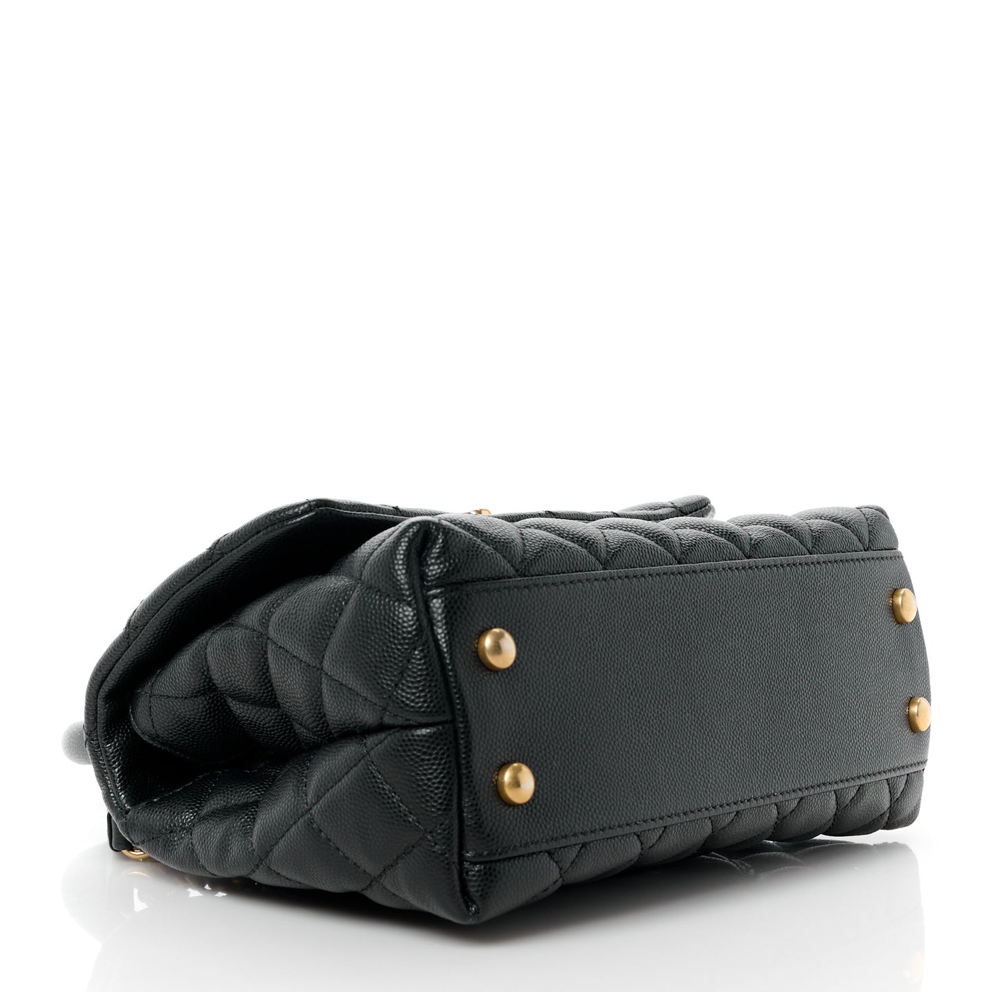 Caviar Quilted Mini Coco Handle Flap Black