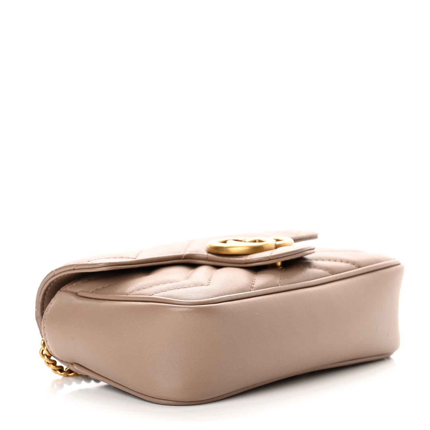 Gucci Calfskin Matelasse Super Mini GG Marmont Shoulder Bag Porcelain Rose 4 of 17