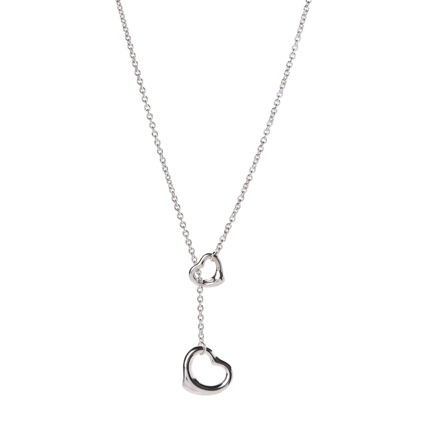 Sterling Silver Elsa Peretti Open Heart Lariat Necklace