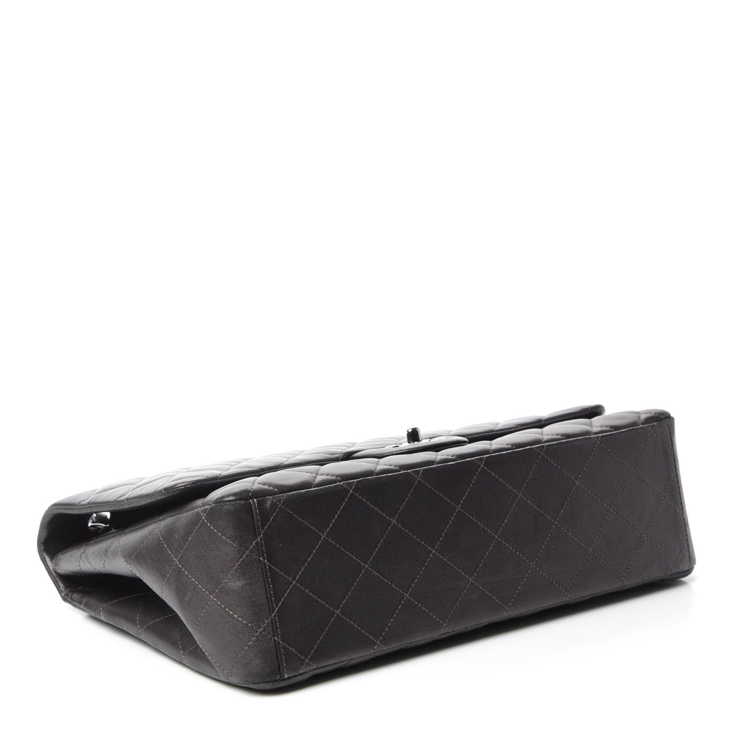 Chanel Metallic Lambskin Quilted Maxi Single Flap Dark Grey 4 of 13