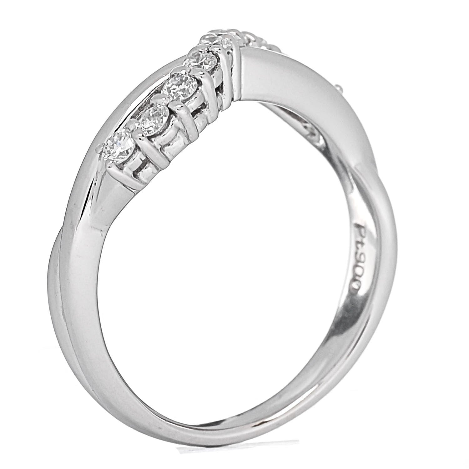 Parker & West by FASHIONPHILE Platinum Diamond .31ctw Crossover Band Ring 52 6 6 of 10