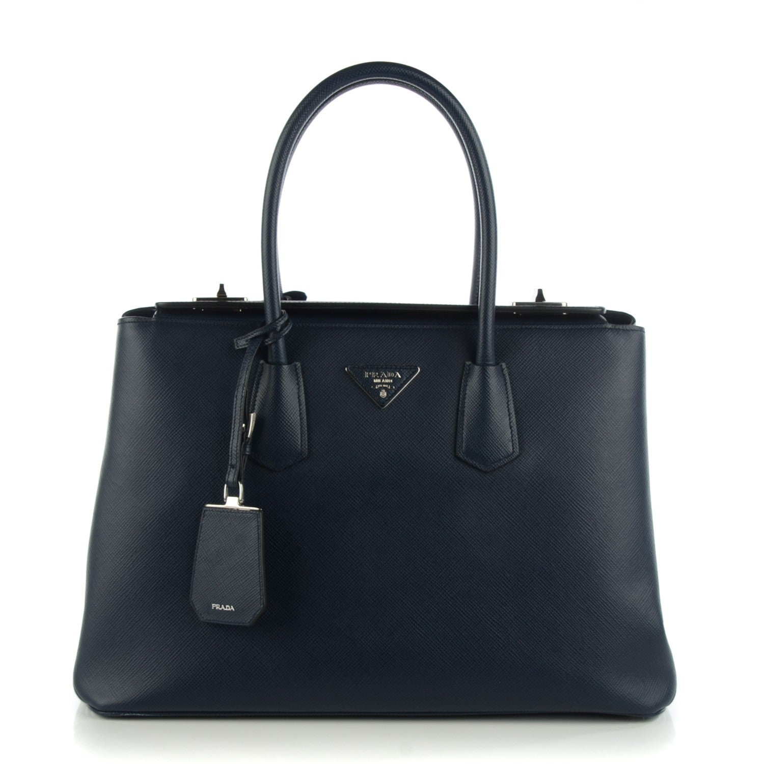 Prada Saffiano Cuir Twin Tote Baltico 1 of 8