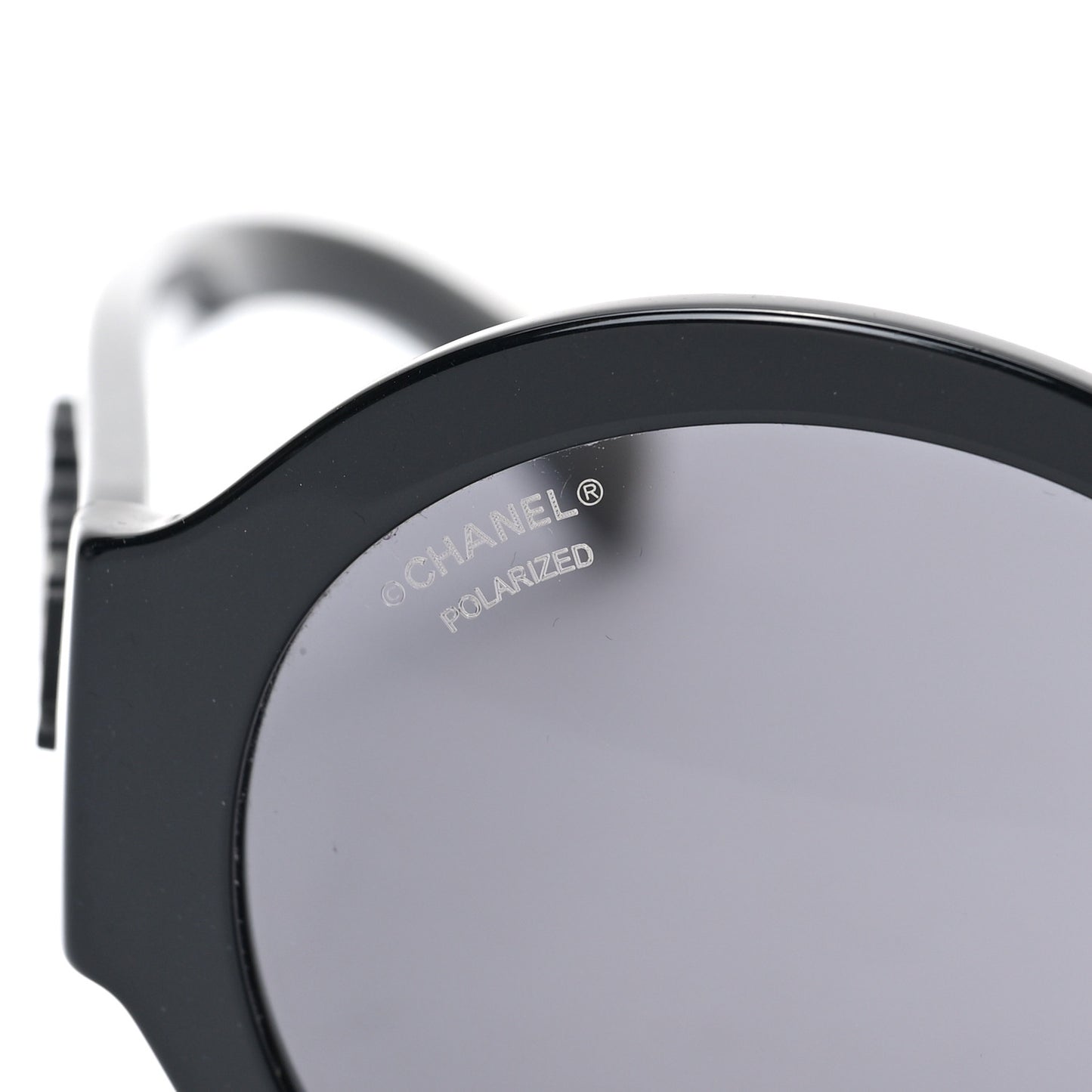 Acetate Polarized Round Sunglasses 5410 Black