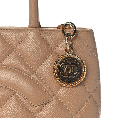 Chanel Caviar Quilted Medallion Tote Beige 7 of 10
