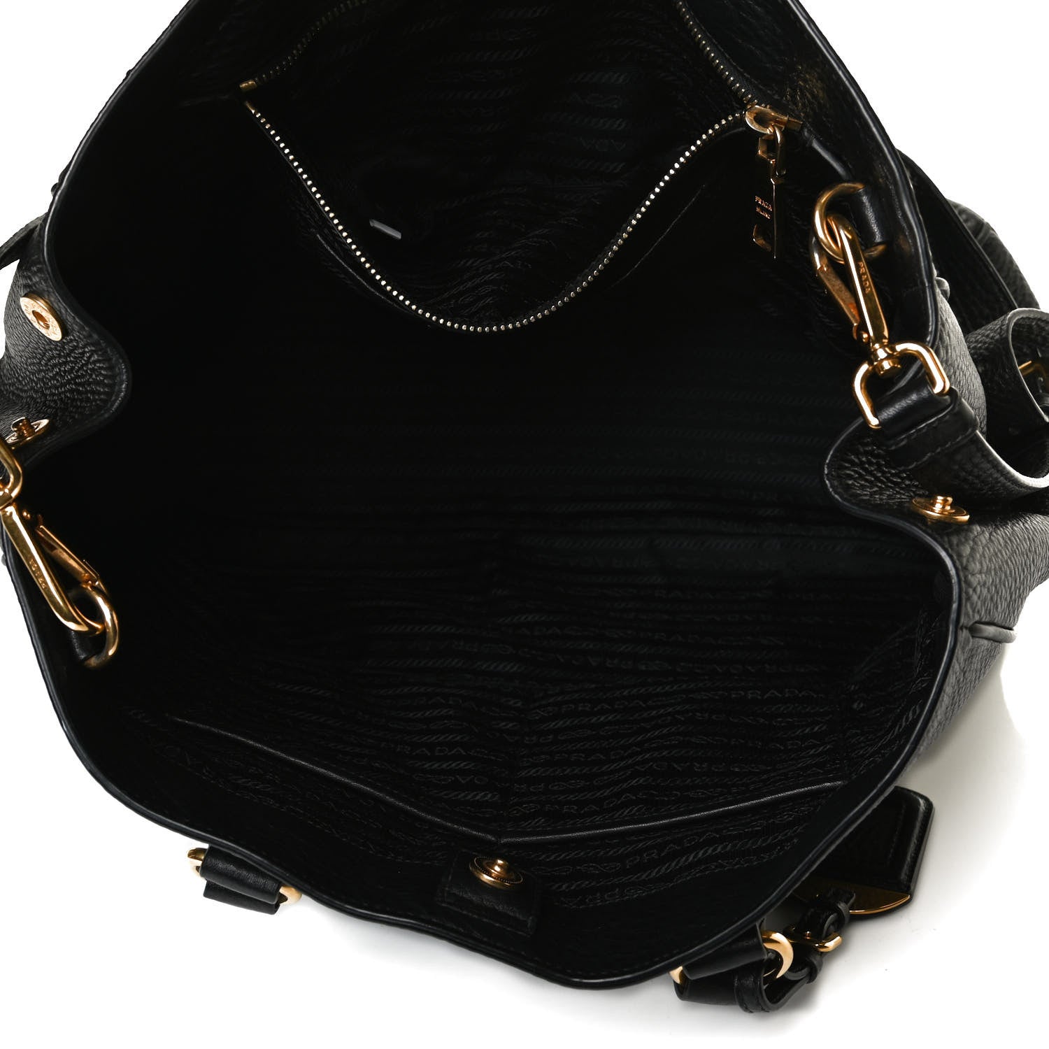 Prada Vitello Daino Tote Black 4 of 15