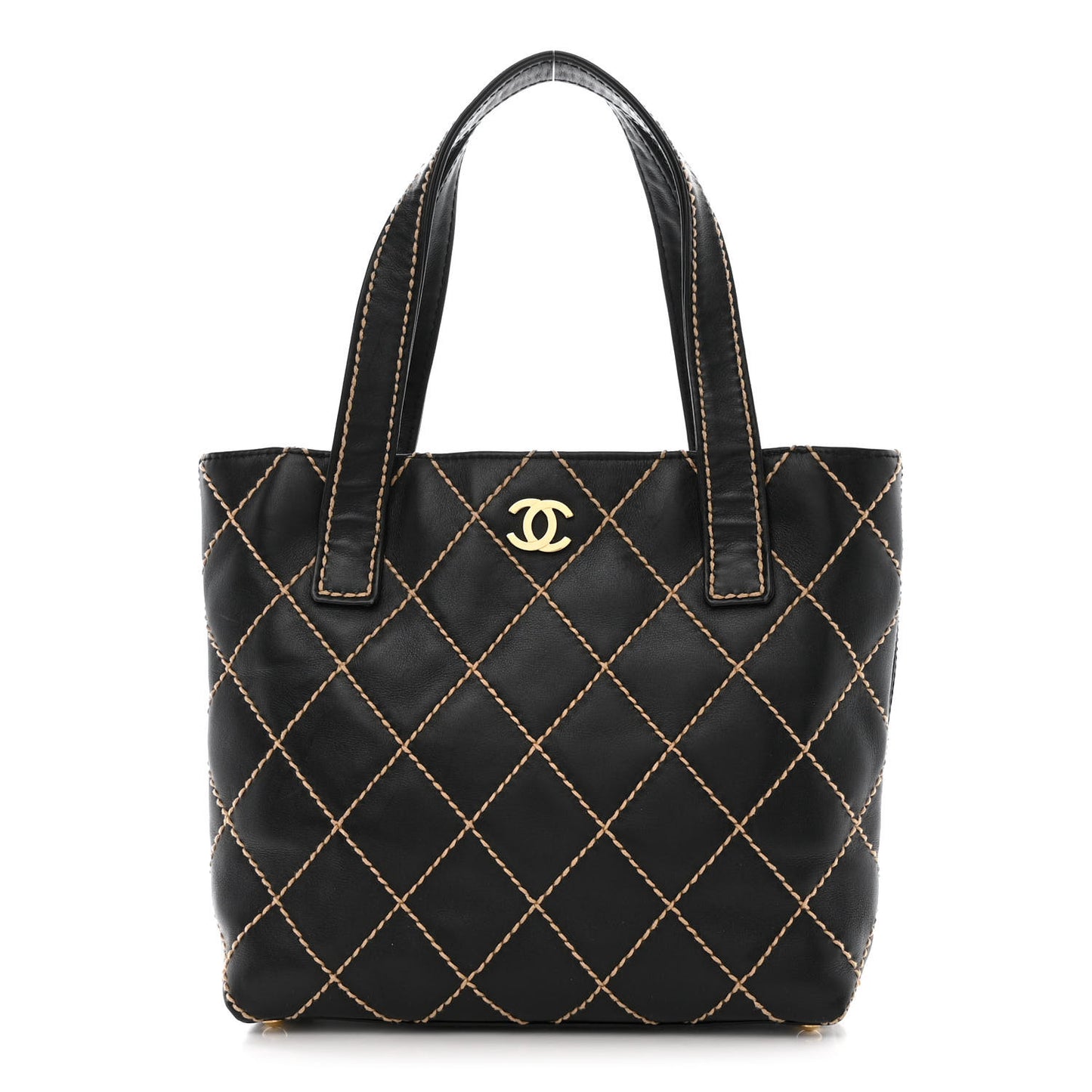 Calfskin Wild Stitch Tote Black