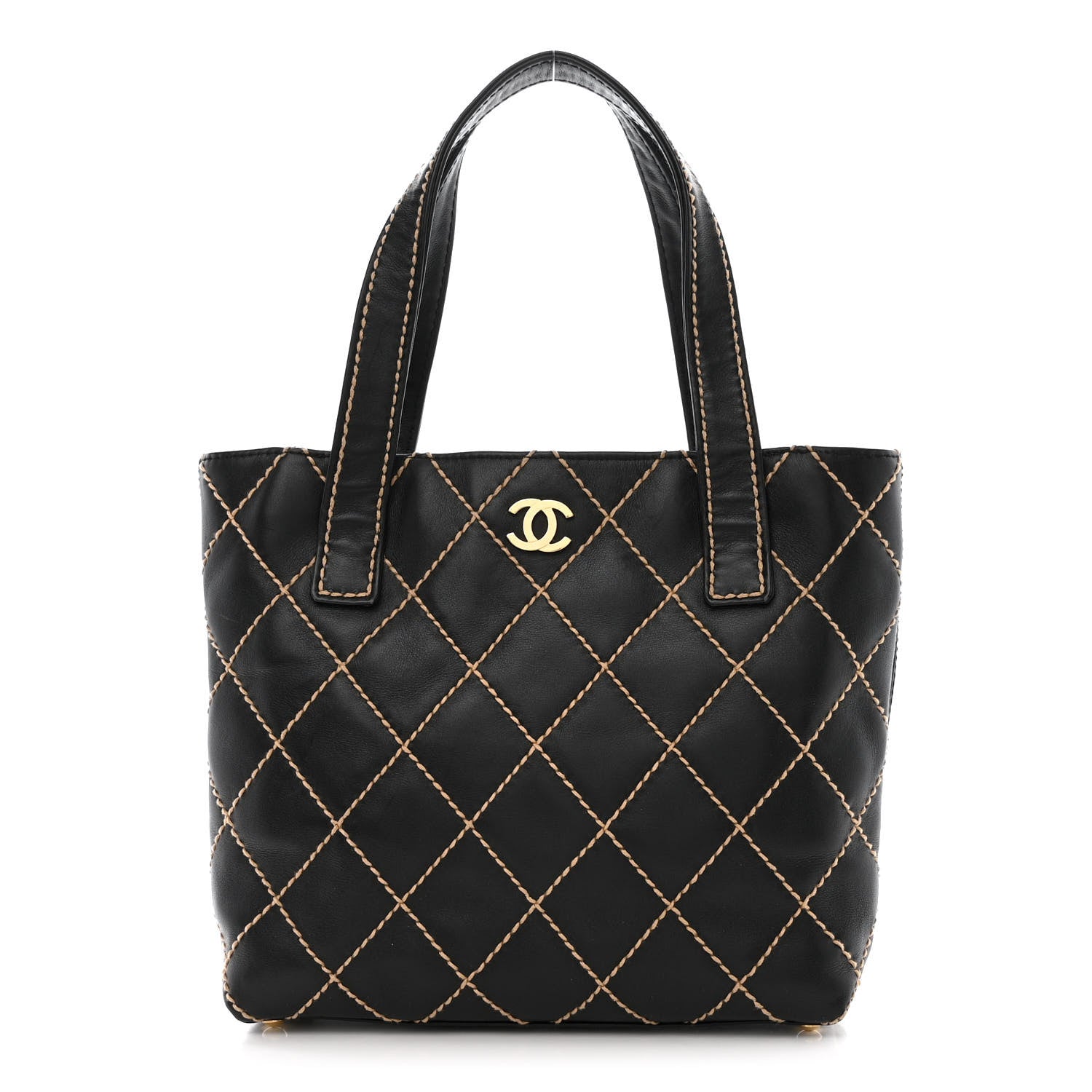Chanel Calfskin Wild Stitch Tote Black 1 of 13