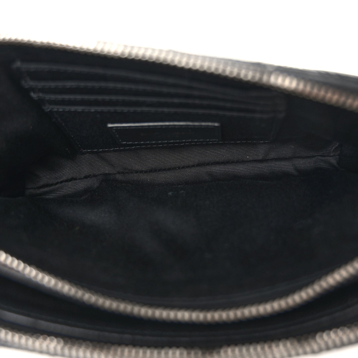 Grained Lambskin Quilted Mini Becky Double Zip Bag Black