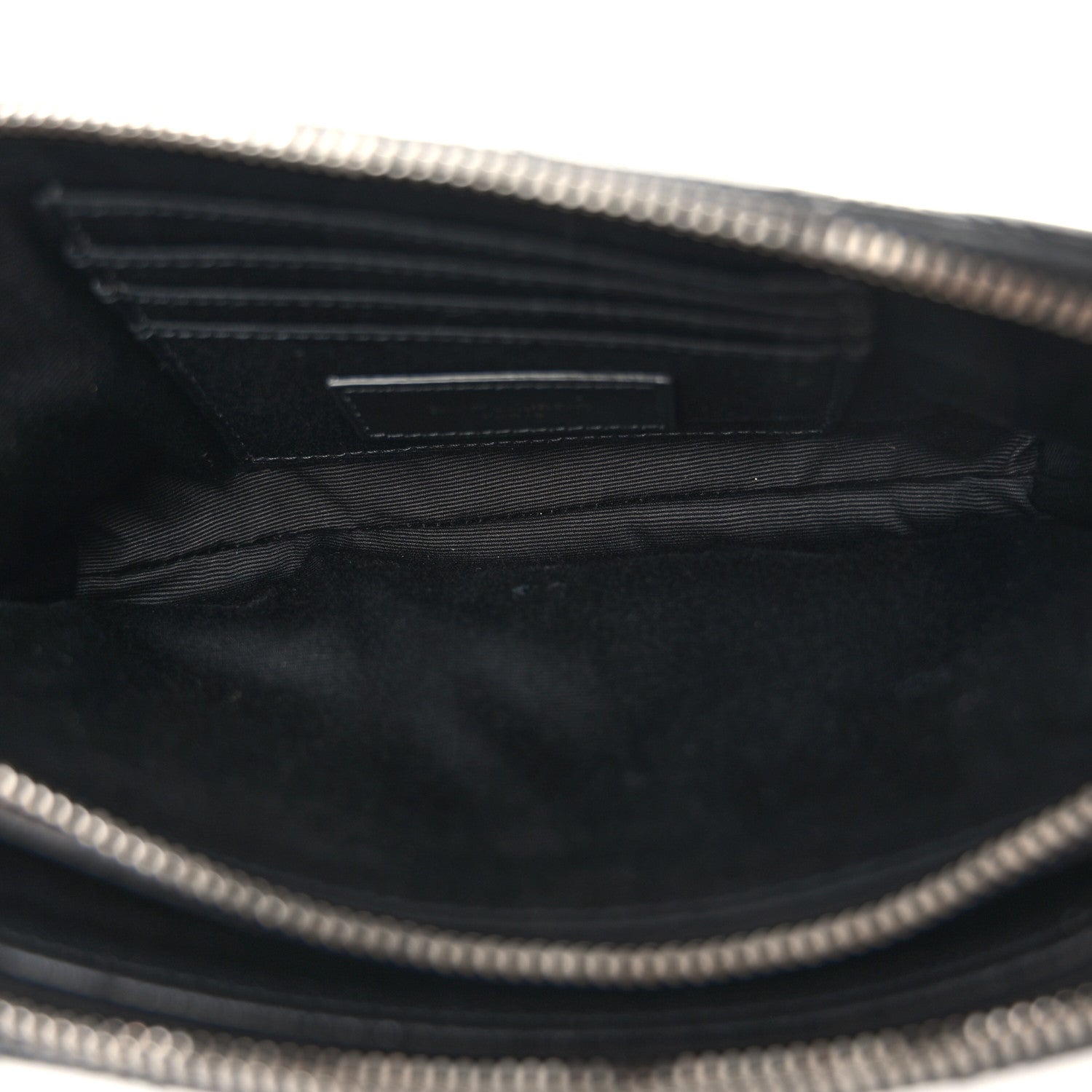 Saint Laurent Grained Lambskin Quilted Mini Becky Double Zip Bag Black 6 of 12