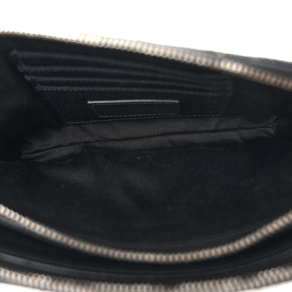Saint Laurent Grained Lambskin Quilted Mini Becky Double Zip Bag Black 6 of 12
