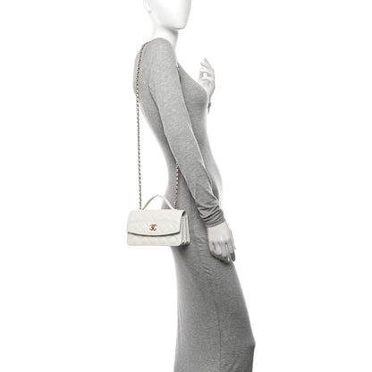 Chanel Caviar Quilted Trendy Handle Clutch With Chain White 2 of 11