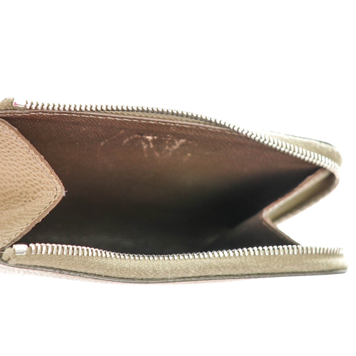 Celine Drummed Calfskin Half Zip Multifunction Coin Purse Souris 5 of 7