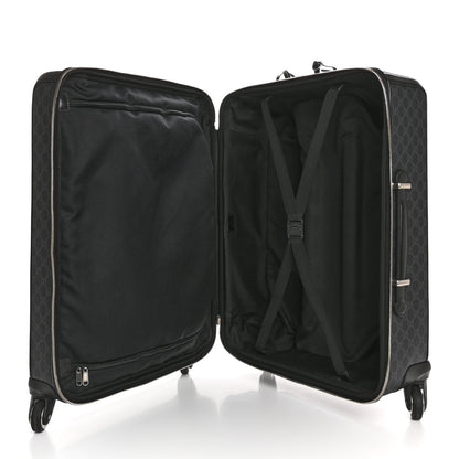 Gucci GG Supreme Monogram Four Wheel Suitcase Black Grey 4 of 11