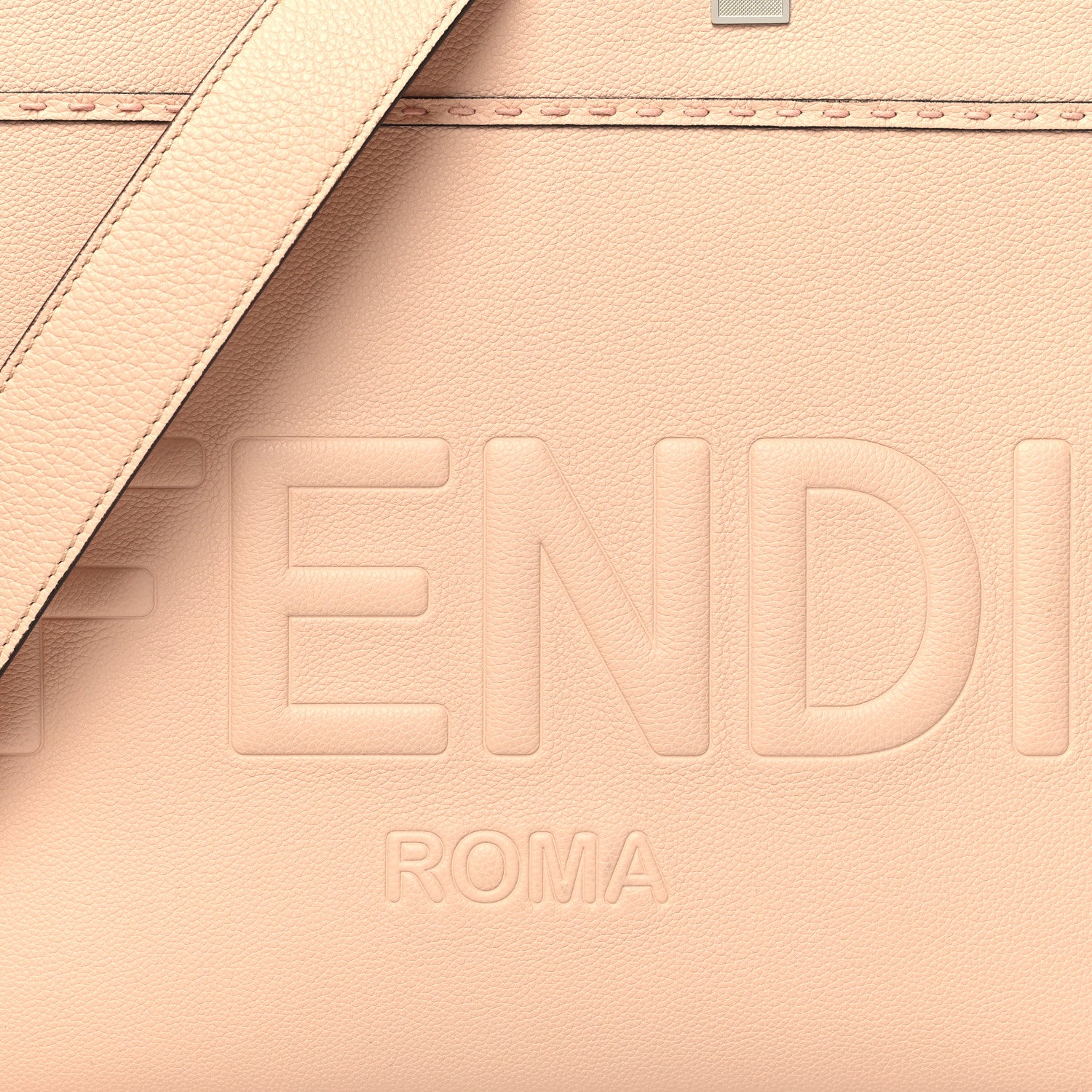 Fendi Vitello King Plexiglass Logo Embossed Medium Fendi Sunshine Shopper Tote Light Rose 9 of 13