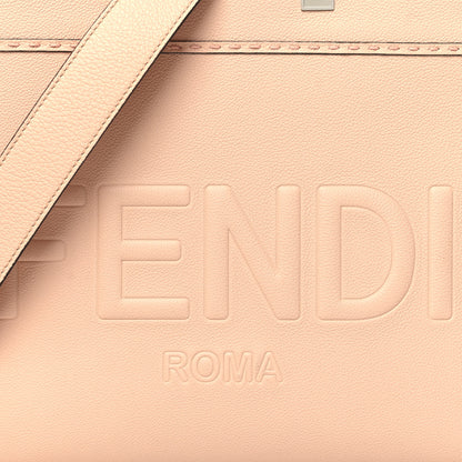 Fendi Vitello King Plexiglass Logo Embossed Medium Fendi Sunshine Shopper Tote Light Rose 9 of 13
