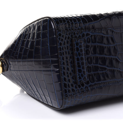Givenchy Calfskin Crocodile Embossed Small Antigona Deep Blue 10 of 11
