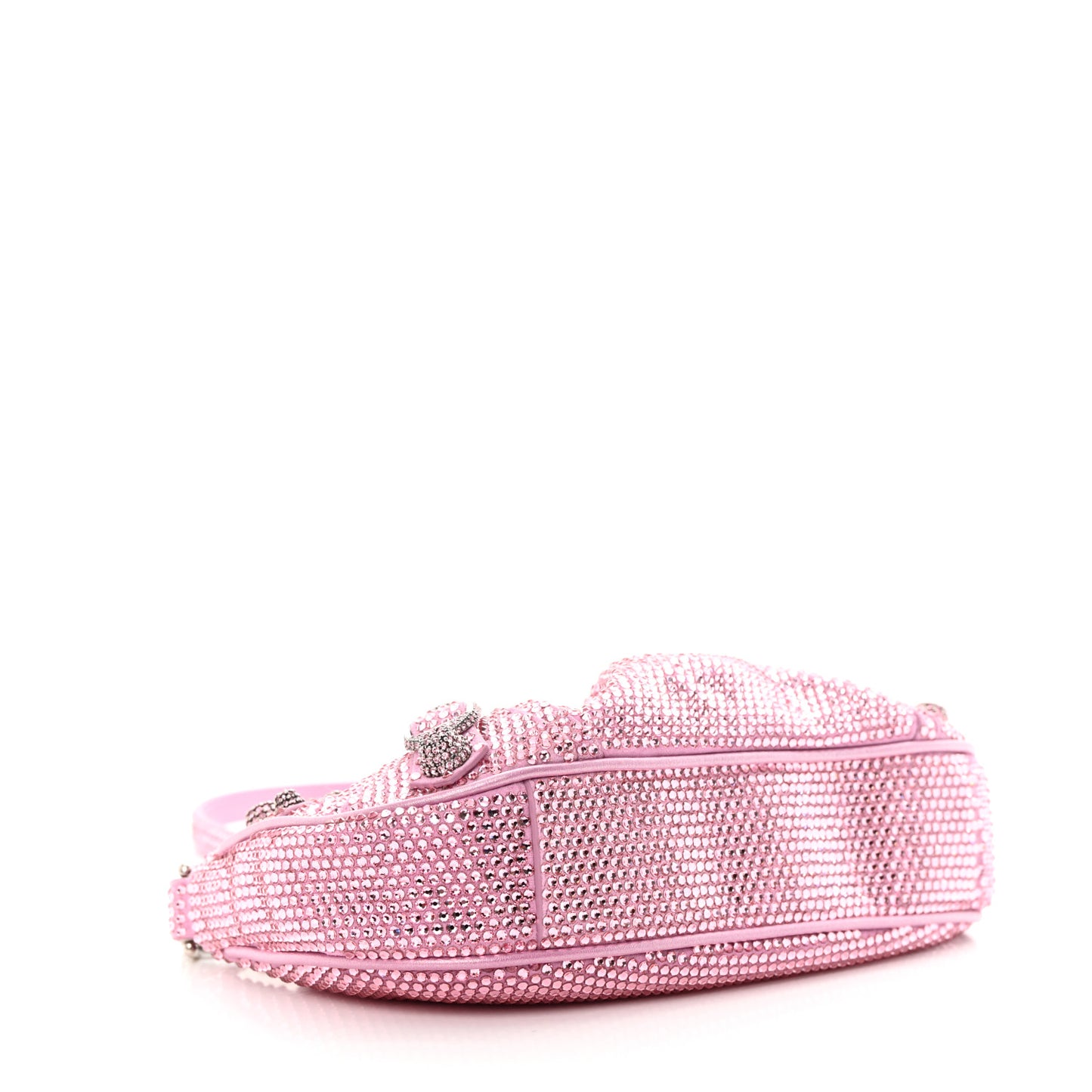 Strass Suede Metallic Nappa Le Cagole Mini Purse With Chain Taffy Light Pink